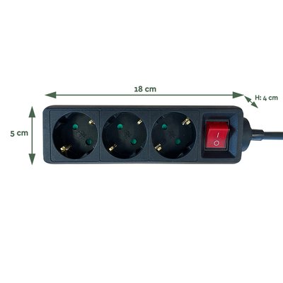 Multiprise BRASQ 3 prises 3m noir