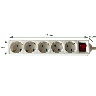 Stekkerdoos BRASQ 5 voudig 1.4 meter wit