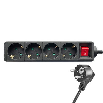 Multiprise BRASQ 4 prises 1,4m noir