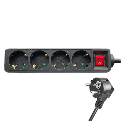 Multiprise BRASQ 4 prises 3m noir