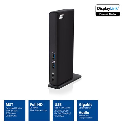 Station d'accueil ACT USB-C Dual Ecran avec port de charge