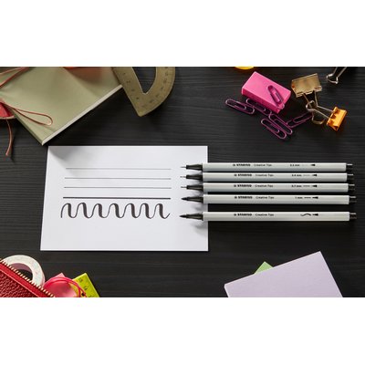 Creative Tips STABILO Arty assorti tips zwart en grijs 10 stuks