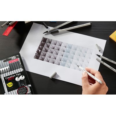 Creative Tips STABILO Arty assorti tips zwart en grijs 10 stuks