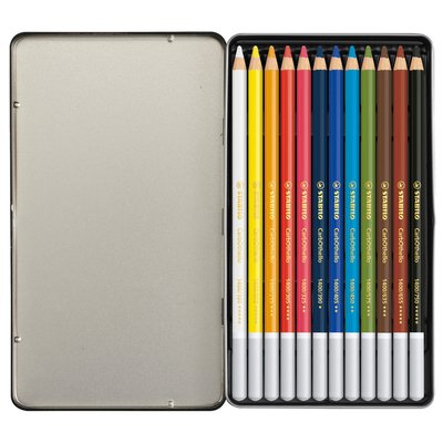 Crayon craie pastel STABILO CarbOthello assorti boîte 12 pièces