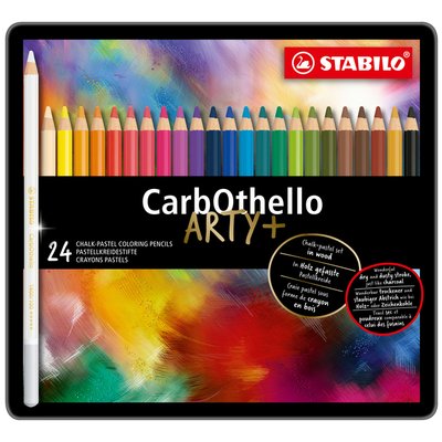 Crayon craie pastel STABILO CarbOthello assorti boîte 24 pièces