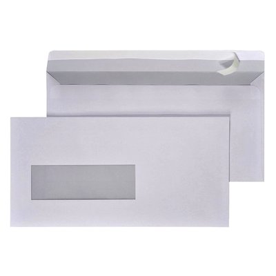 Envelop Quantore 110x220mm venster 3x10cm links zelfklevend 25 stuks