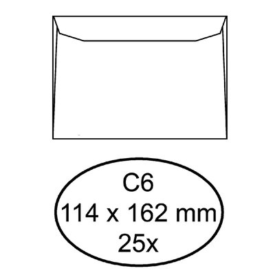 Envelop Quantore bank C6 114x162mm wit 25 stuks