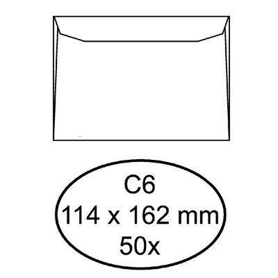 Envelop Quantore bank C6 114x162mm wit 50 stuks