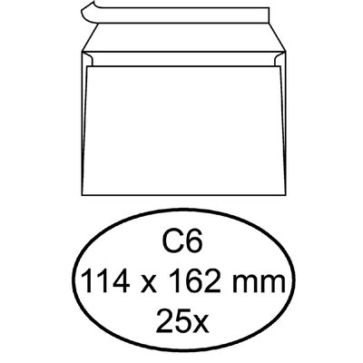 Envelop Quantore bank C6 114x162mm zelfklevend wit 25 stuks