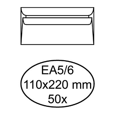 Envelop Quantore bank EA5/6 110x220mm zelfklevend wit 50 stuks