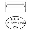 Envelop Quantore bank EA5/6 110x220mm zelfklevend wit 25 stuks foto