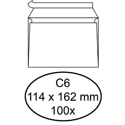 Envelop Quantore bank C6 114x162mm zelfklevend wit 100 stuks