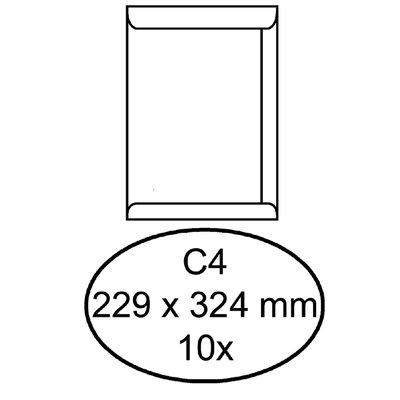Envelop Quantore akte C4 229x324mm zelfklevend wit 10 stuks