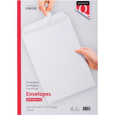 Envelop Quantore akte C4 229x324mm zelfklevend wit 10 stuks