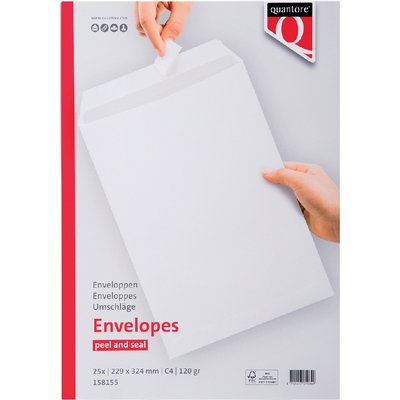 Envelop Quantore akte C4 229x324mm zelfklevend wit 25 stuks