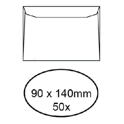 Envelop Quantore voor visitekaartjes 90x140mm 95gr wit 50 stuks