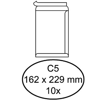 Envelop Quantore akte C5 162x229mm zelfklevend wit 10 stuks