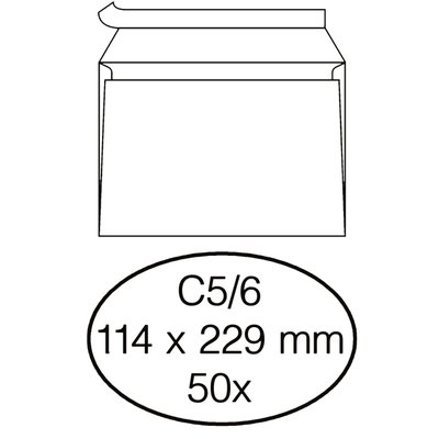 Envelop Quantore bank C5/6 114x229mm zelfklevend wit 50 stuks