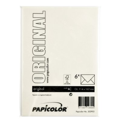 Envelop Papicolor C6 114x162mm anjerwit pak à 6 stuks