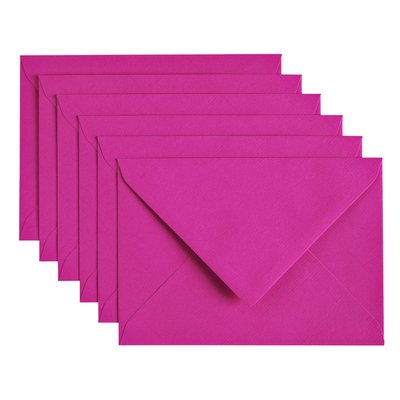 Envelop Papicolor C6 114x162mm felroze pak à 6 stuks