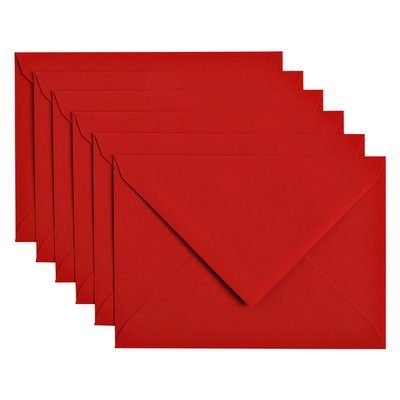 Envelop Papicolor C6 114x162mm rood pak à 6 stuks