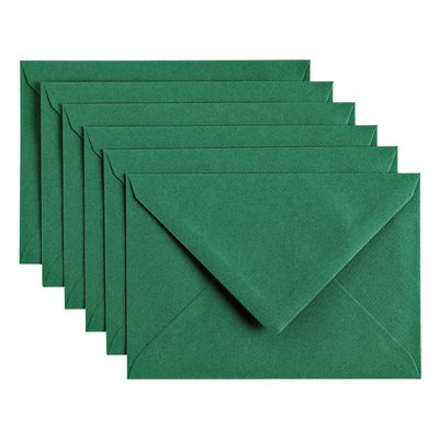 Envelop Papicolor C6 114x162mm dennengroen pak à 6 stuks