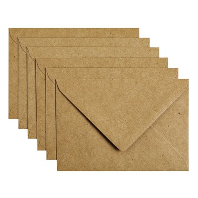 Envelop Papicolor C6 114x162mm kraft bruin pak à 6 stuks