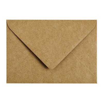 Envelop Papicolor C6 114x162mm kraft bruin pak à 6 stuks
