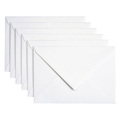 Envelop Papicolor C6 114x162mm metallic parelwit pak à 6 stuks