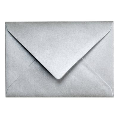 Envelop Papicolor C6 114x162mm metallic zilver pak à 6 stuks