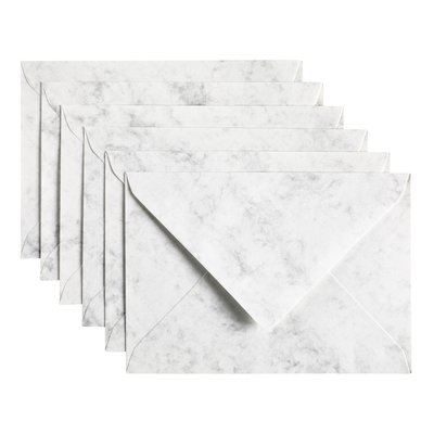 Envelop Papicolor C6 114x162mm marble grijs pak à 6 stuks