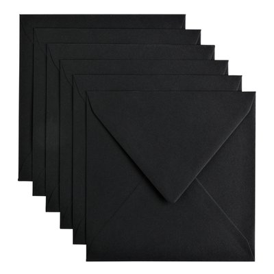 Envelop Papicolor 140x140mm ravenzwart pak à 6 stuks