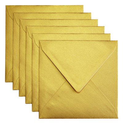 Envelop Papicolor 140x140mm metallic goud pak à 6 stuks