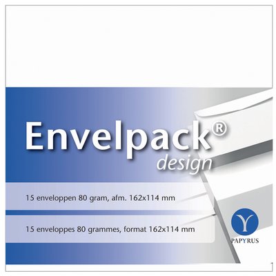 Envelop Papyrus Envelpack Design C6 114x162mm wit 894406 15 stuks