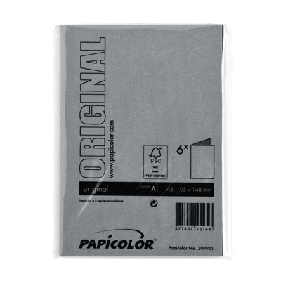 Carte de correspondance Papicolor double 105x148mm noir corbeau 6 pièces