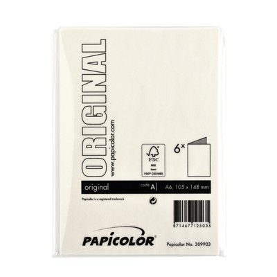 Carte de correspondance Papicolor double 105x148mm blanc 6 pièces