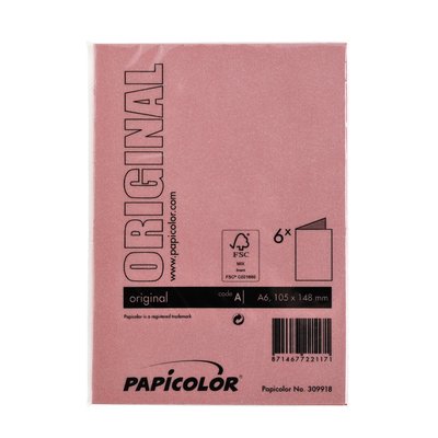 Carte de correspondance Papicolor double 105x148mm rouge 6 pièces