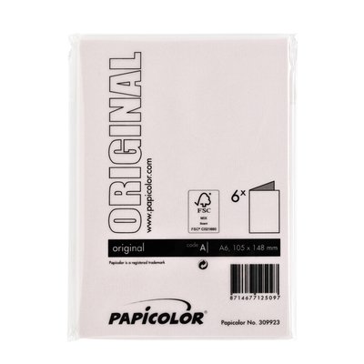 Carte de correspondance Papicolor double 105x148mm rose clair 6 pièces