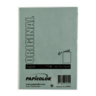 Carte de correspondance Papicolor double 105x148mm vert sapin 6 pièces