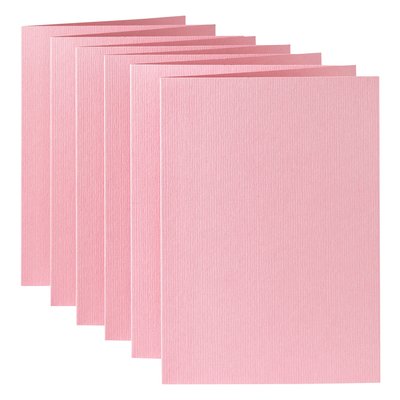 Carte de correspondance Papicolor double 105x148mm rose bébé 6 pièces