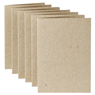 Carte de correspondance Papicolor double 105x148mm kraft gris 6 pièces