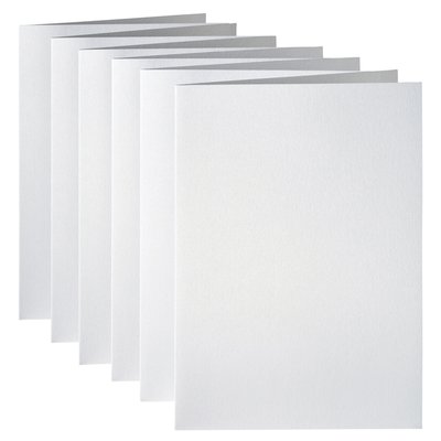 Carte de correspondance Papicolor double 105x148mm blanc perle métallisé 6 pièces