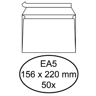 Envelop Hermes bank EA5 156x220mm zelfklevend wit pak à 50 stuks