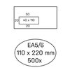 Envelop Hermes EA5/6 110x220mm venster 4x11links zelfklevend 500 stuks foto