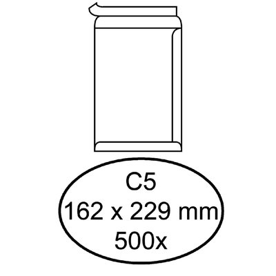 Envelop Quantore akte C5 162x229mm zelfklevend wit 500 stuks