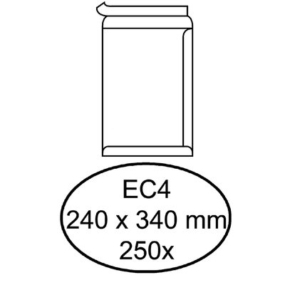 Envelop Quantore akte EC4 240x340mm zelfklevend wit 250 stuks