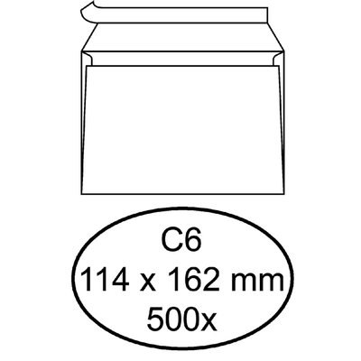 Envelop Quantore bank C6 114x162mm zelfklevend wit 500 stuks