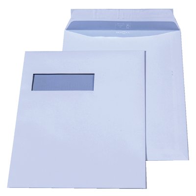 Envelop Hermes akte C4 229x324mm venster 4x11links 250 stuks