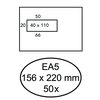 Envelop Hermes EA5 156x220mm venster 4x11links zelfklevend 50 stuks foto