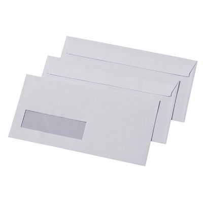 Envelop Quantore 110x220mm venster 3x10cm rechts 500 stuks